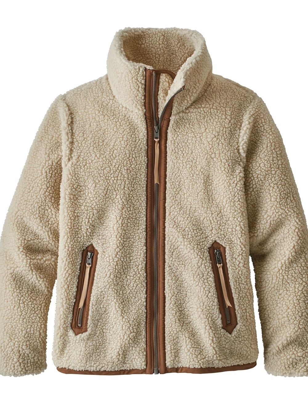 Patagonia Divided Sky Sherpa Fleece Zip Up Jacket in Natural